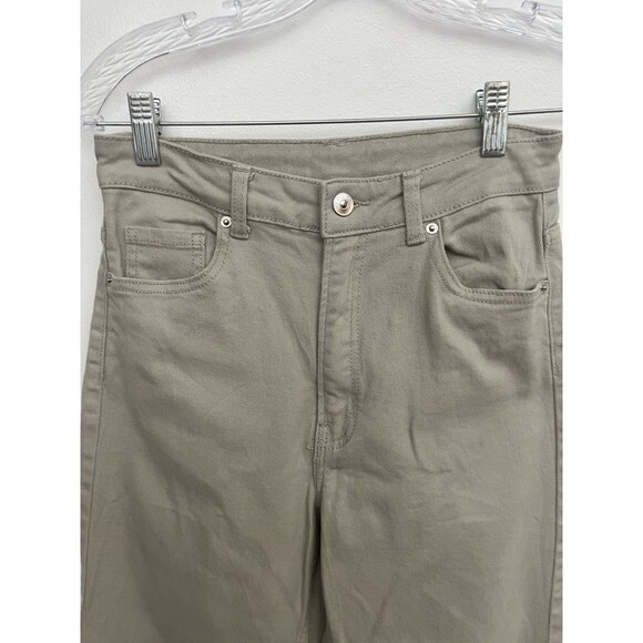 Divided H&M Women’s Jeans Wide Leg Size 6 High Rise Beige Denim Zipper/ Button - Picture 3 of 8